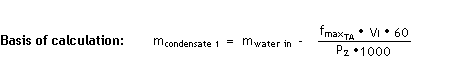 Formula 2 - Calculation of the failing condensate for compressors