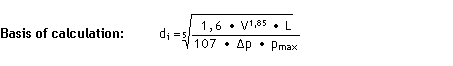 Formula - Calculation of the nominal pipe size