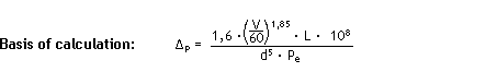 Formula - Calculation pressure drop