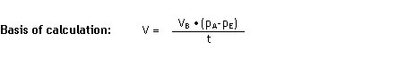 Formula 1 - Calculation of the leakage rate in compressed air systems