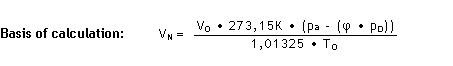 Formule - Calcul du volume normalisé Formule - Calcul du volume normalisé