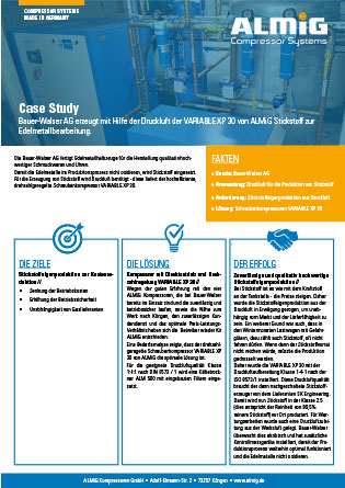 Titelbild - ALMiG Case Study - Bauer Walser AG - Schraubenkompressor VARIABLE XP Titelbild - ALMiG Case Study - Bauer Walser AG - Schraubenkompressor VARIABLE XP