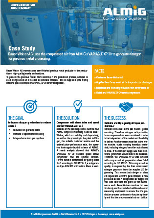 Cover - ALMiG Case Study - Bauer Walser AG - VARIABLE XP screw compressor