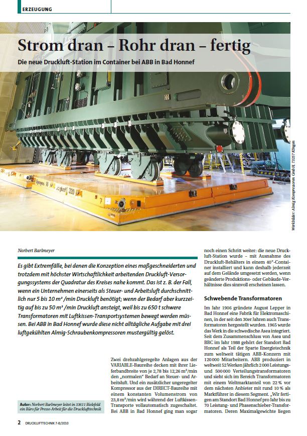 Titelbild - ALMiG Case Study - Druckluft-Container ABB