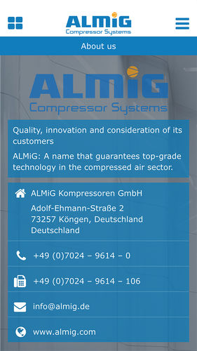 ALMiG Compressed Air Calculator App - Imprint